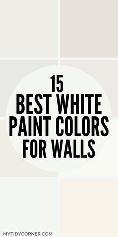 Collage of the best white paint colors for walls. Best Whites For Bathroom Walls, Most Popular Off White Paint Colors, Best White Paint For Rv Walls, Arctic White Paint, White Paint For Windowless Bathroom, Soft White Interior Paint, Crisp White Paint Colors, White Bathroom Wall Color, Best White For Bathroom Walls