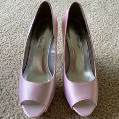 - Never Worn! - Light Pink, Shiny Color - Beautiful Pink Color Baby Pink Heels, Light Pink Heels, Davids Bridal Shoes, Black Shoes Heels, Pink Heels, Ballerina Flats, Davids Bridal, Bridal Shoes, Cute Shoes