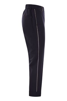 These trousers perfectly blend elegance and modern flair with their chic details and comfy fit – just what you'd want for both fancy dinners and casual outings. They're stylish and sophisticated, making them a versatile addition to any wardrobe. Plus, the touch of stretch and thoughtful design mean you can look great without compromising on comfort. Elasticated waistband at the back Stitch detail on the hips America pockets on the front High waist with front zip and concealed hook-and-eye closur Fancy Dinner, Back Stitch, Top Designer Brands, High End Fashion, Comfy Fits, Woman Colour, Fashion Item, Color Coding, Timeless Elegance