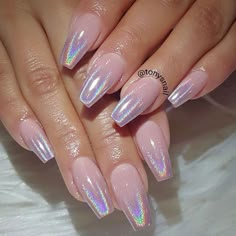 Emerald Nails, French Pedicure, Chrome Nail Powder, Gel Nail Art Designs, Easy Nails, Makijaż Smokey Eye, Short Hairstyle, Holographic Nails, Nailed It