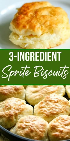 biscuits in a cast iron skillet - made with sprite Bisquick Recipes Biscuits, Sprite Biscuits, Bisquick Biscuits, Homemade Bisquick, Irish Desserts, Homemade Biscuits Recipe, Easy Biscuit Recipe, Bisquick Recipes, Biscuit Bread