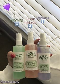 ✧follow @julianadawdyyy for more like this✧ Obličejové Masky, Acne Skincare Routine, Acne Care, Face Acne, Facial Spray, Mario Badescu