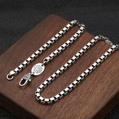 3.5mm Men's Sterling Silver Box Chain 20”-30” Mens Sterling Silver Jewelry, Silver Coin Ring, Sterling Silver Skull Rings, Mens Silver Jewelry, G 20, Silver Skull Ring, Silver Chain For Men, Biker Jewelry, Mens Silver Necklace