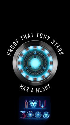 an iron man symbol with the words prop that tony stark has a heart