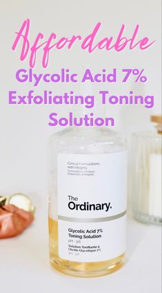 The Ordinary Glycolic Acid 7% Toning Solution bottle filled with water based toner. Best Korean Toner, Best Toner, Exfoliating Toner, Effective Skin Care Products, Beauty Bay, Toner For Face, Hair Product, Even Out Skin Tone, Free Product