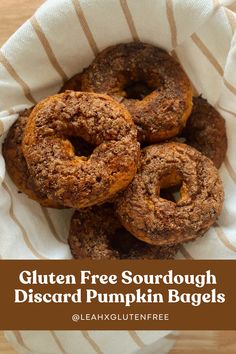 gluten free sourdough disard pumpkin bagels in a bowl