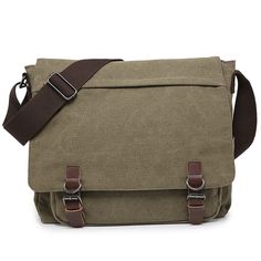 PRICES MAY VARY. MATERIAL: high density washed canvas fabric, durable and lightweight:1.12 lbs. Anti-scratchable for longer use. SIZE:15.7"W x 13.8"H x 5.1"D,comfortably fit a 15" laptop, shoulder strap:46", adjustable. The canvas messenger bag is lightweight, compact, vintage, easy to care for, and functional. HIGH CAPACITY: Designed with multiple storage compartments and slots: 4 Exterior Pockets: Front Zipper Pocket(fits an Ipad Pro) / Back Zipper Pocket(fits an Ipad Mini) / 2 Side Pockets(fi Goyard Messenger Bag, Crossbody Bookbag, Vintage Messenger Bag, Dr Shoes, Travel Crossbody, Chalk Bags, Canvas Messenger Bag, Canvas Crossbody Bag, Best Laptops