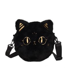 Be the cutest around with this super soft Plush 😻 Messenger Bag! Perfect for everyday use with its adjustable shoulder strap and roomy interior, this bag will be sure to keep all your important items 😊 safe and secure. Product information: Color: black Style: kitten Material: plush Bag shape: round Opening method: zipper Size: width 19* height 22* thickness 5cm Packing list: Messenger Bag*1 Black Preppy, Cute Crossbody Bags, Cat Purse, Plush Bags, Novelty Bags, Cute Plush, Black Crossbody, Trend Fashion, Shoulder Messenger Bag