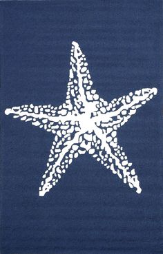 a white starfish on a blue background