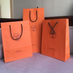 Great Condition Hermes Shopping Bags. Two Smaller One Tall Hermes Shopping, Hermes Orange, Hermes Bags, Shopping Bags, Paper Shopping Bag, Color Orange, Coffee Bag, Bag Lady, Shop My