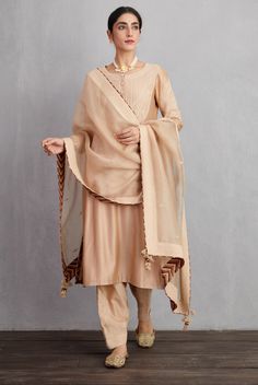 Torani-Natural Beige Chandan Revaa Kurta Set-INDIASPOPUP.COM Torani Designer, Salwar Kurta, Indian Mythology, Salwar Designs, Indian Gowns Dresses, Kurta Designs Women, Indian Textiles, Embroidered Neckline, Designer Dresses Indian