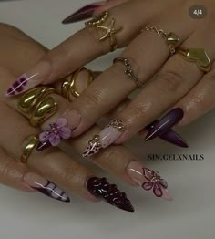 Birthday Vacation Nails, Vacation Nails Long, Purple Fall Nails, Cute Holiday Nails, Pixie Nails, Birthday Core, Ethereal Nails, Sliver Nails, Nails For Fall