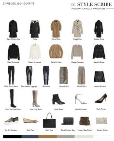 Casual Athleisure Outfits, Capsule Wardrobe Winter, Capsule Wardrobe Accessories, Holiday Capsule Wardrobe, Fall Winter Capsule Wardrobe, Capsule Wardrobe Basics, Minimal Wardrobe, Capsule Wardrobe Outfits, Metallic Blouses