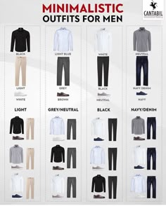 Minimalist Wardrobe Men, Capsule Wardrobe Men, Business Casual Attire For Men, Minimalistic Outfits, Smart Casual Menswear