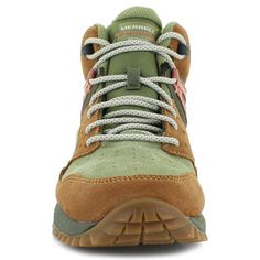 Explore the great outdoors in confidence with the Merrell Wildwood Mid LTR Waterproof hiking boots. Crafted with a durable leather and suede upper, these boots are designed to withstand rugged terrains while keeping your feet dry. The mesh lining ensures breathability, making them suitable for various weather conditions. Featuring a removable Ethylene vinyl acetate insole, these boots offer customizable comfort and support. The external rear sling locks in the heel, providing stability and reducing the risk of injury. With an ethylene vinyl acetate midsole and rubber outsole, the Merrell Wildwood boots deliver cushioning, traction, and durability for your hiking adventures. leather and suede upper mesh lining removable Ethylene vinyl acetate insole external rear sling locks in the heel, pr Breathable Leather Boots For Outdoor Activities, Suede Lace-up Work Boots For Hiking, Brown Waterproof Mid-top Hiking Boots, High-top Suede Work Boots For Outdoor Activities, Green Rugged Waterproof Boots For Outdoor Activities, Rugged Green Waterproof Boots For Outdoor Activities, Rugged Green Hiking Boots For Outdoor, Green Round Toe Hiking Boots For Outdoor Activities, Green Round Toe Hiking Boots For Outdoor