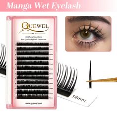 Quewel Manga Wet Eyelash Extension 0.07mm Spikes Lashes Manga Lashes Wispy Premade Russian A Shape Natural Eyelashes Supplies  Products Introduction Name:NEW Wet Manga Premade Russian Eyelashes Curl:  C D  Thickness: 0.07mm Length:8mm, 9mm, 10mm, 11mm, 12mm, 13mm, 14mm, 15mm, 8-15Mix  Advantage QUEWEL Individual lashes are made of premium A-class silk material and 100% handmade Eyelashes are as SOFT and LIGHT as our own eyelashes. Do not Harm Your Eyes. Russian Eyelashes, Lashes Wispy, Manga Lashes, Curling Eyelashes, Eyelash Tools, Natural Eyelashes, Individual Lashes, Natural Lashes, Eyelash Extension