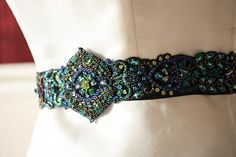 millieicaro bridal sash - peacock Wedding Peacock, Peacock Wedding Theme, Weddings Idea, Beaded Things, Peacock Colors, Peacock Theme, Wedding Belt, Wedding Dress Belt, Wedding Sash Belt