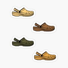 three pairs of clogs sticker