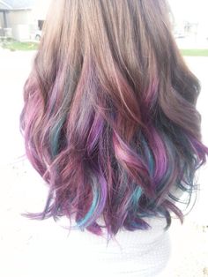 I love the softness of this! Yep, this is it. Even similar to my hair color. Blue And Purple Hair Color, Purple Highlights Brown Hair, Blue And Purple Hair, Purple Brown Hair, Purple Hair Color Ideas, Purple Hair Highlights, Purple Hair Color, Dip Dye Hair