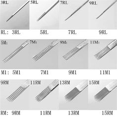 the different sizes and types of dental instruments are shown in this diagram, with each one being