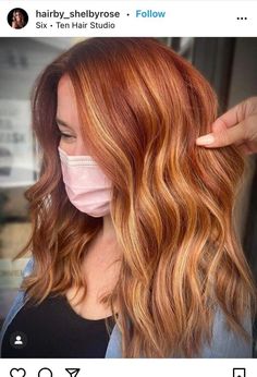 Copper Red Balayage, Cowboy Copper Hair, Red Hair With Blonde Highlights, Red Balayage Hair, Cowboy Copper, Balayage Hair Color Ideas, Balayage Hair Color, Red Balayage