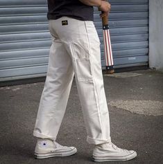 Dickies Outfits Men, Carpenter Pants Outfit, White Painters Pants, Dickies Painter Pants, Dickies Outfit, White Dickies, Skateboard Pants, White Pants Men, Pants Outfit Work