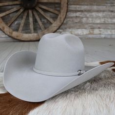 Serratelli 2X Platinum Wool Cowboy Hat     Color: Platinum  4 1/4" shovel brim  4 3/16" crown  Pure Wool Felt Cowboy Hat, Girl Baseball Cap, Beaded Hat Bands, Modern Cowgirl, Leather Baseball Cap, Felt Cowboy Hats, Kids Belt, Beaded Hat, Outdoor Hats