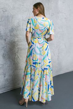 This maxi dress offers an elegant and flattering silhouette with a surplice neckline, flutter sleeves, and a self-tie sash. Its faux wrap design, with a ruffled edge, will ensure your look stands out. Crafted with a lightweight woven fabric, the BEST SHOT WOVEN MAXI DRESS will keep you cool and comfortable in any climate. Details Self: 100% Polyester Lining: 100% Polyester Size & Fit - Model is 5`8 " And Wearing Size Small - Measurements Taken From Size Small - Approx. Length: 58" Surplice Neckline, Keep Your Cool, Flutter Sleeves, Flutter Sleeve, Woven Fabric, Fitness Models, Maxi Dress, Fabric, How To Wear