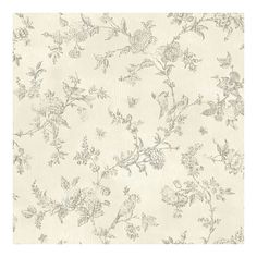 a white and grey floral wallpaper with small flowers in the middle, on a white background