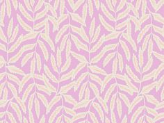 a pink and white pattern with leaves on it