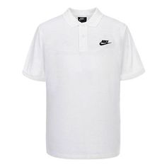 Nike Casual Sports lapel Short Sleeve Polo Shirt White CJ4456-100 (Men's) Sporty Collared Shirt For Streetwear, White Collared T-shirt For Streetwear, Casual White Top With Lapel Collar, Casual White Shirt With Lapel Collar, Casual Polo Collar Sports Shirt, Casual Sports Shirt With Polo Collar, Sporty Collared Polo Shirt For Streetwear, Classic Collared Sports T-shirt, Casual White Shirt With Johnny Collar