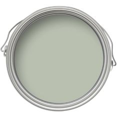 a paint can with the lid open and it's grayish green tint