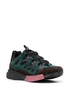 Find OAMC Chief Runner Sneakers on Editorialist. dark green/multicolour calf suede/calf leather panelled design signature grosgrain loop tab front lace-up fastening almond toe rubber sole Green Leather Lace-up High-top Sneakers, Designer Green Lace-up Sneakers, Green Sneakers With Leather Sole For Streetwear, Green Leather Sole Sneakers For Streetwear, Green Sneakers With Contrast Sole In Calf Leather, Green Custom Lace-up Sneakers With Vibram Sole, Green Calf Leather Sneakers With Rubber Sole, Green Calf Leather Sneakers With Contrast Sole, Calf Leather Sneakers With Vibram Sole