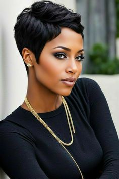 Short Hairstyles For Frizzy Hair, Pixie Cuts Black Women, Short Hair Pixie Cuts Black Women, 90s Pixie Cut Black Women, Hairstyles For Frizzy Hair, Caramel Hair Color Ideas, Caramel Hair Color, Relaxed Hairstyles