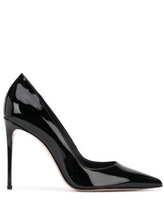 Black goat skin, leather and patent leather Eva pumps from Le Silla featuring a pointed toe, a branded insole, a slip-on style and a high heel. Le Silla Shoes, Mom Dr, Black Goat, Black Stilettos, Fish Tanks, Hand Ring, Swag Shoes, Patent Leather Heels, Black Leather Heels