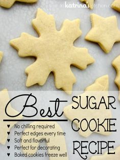 the recipe for best sugar cookie recipe is shown