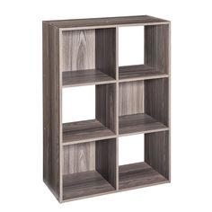 an open bookcase with four shelves on each side