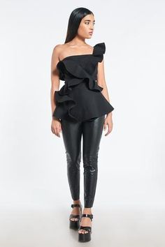 Shop for Shivani Awasty Black Poly Blend One Shoulder Ruffle Top for Women Online at Aza Fashions Texture Embroidery, One Shoulder Ruffle Top, Black Off Shoulder, Indian Fashion Designers, Top For Women, One Shoulder Tops, Online Tops, Ruffle Top, Aza Fashion