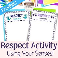 two children's books with the title respect activity using your sense