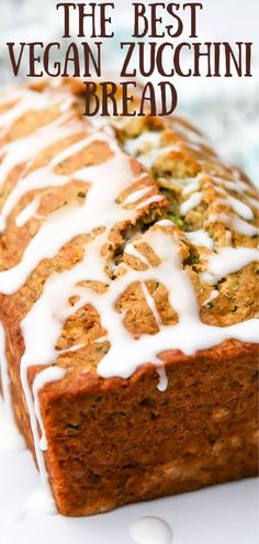 the best vegan zucchini bread with white icing