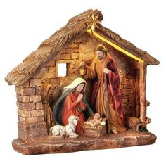 a nativity scene with the birth of jesus