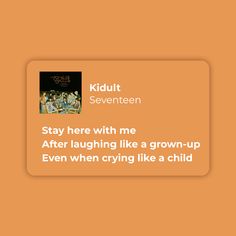 an orange background with the words kiddut seventeen on it and a photo of