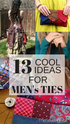 several different types of ties with the words cool ideas for men's ties