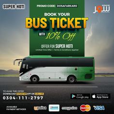 the bus ticket is on sale for $ 10 off and it's now available