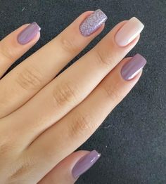 Purple Simple Nails, Nail Salon Design, Punk Nails, Stylish Nails Designs, Glitter Gel Nails, Blush Nails, Pretty Nail Art Designs