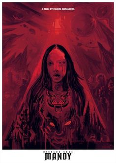 the movie poster for manny, featuring a woman with long hair and an alien face