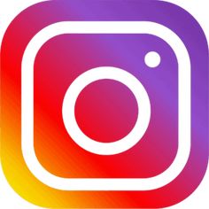 the instagram logo is shown in purple and orange colors, with a white circle at the center