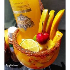 an alcoholic drink with fruit and spices in it