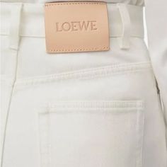 White High Waisted Loewe Jeans In Blanco. Size 36. Purchased In Barcelona, Spain At The Flagship Store. Never Worn. I Bought The Wrong Size And Didn’t Realize It Until I Was Home. Tag Still On. Luxury White Jeans, Luxury White Jeans With Belt Loops, Luxury White Straight Jeans, Loewe White Top, Loewe Puzzle Bag White, Blanco White, High Jeans, High Waist Jeans, Women Jeans