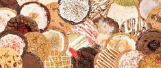 an assortment of cookies and pastries on display